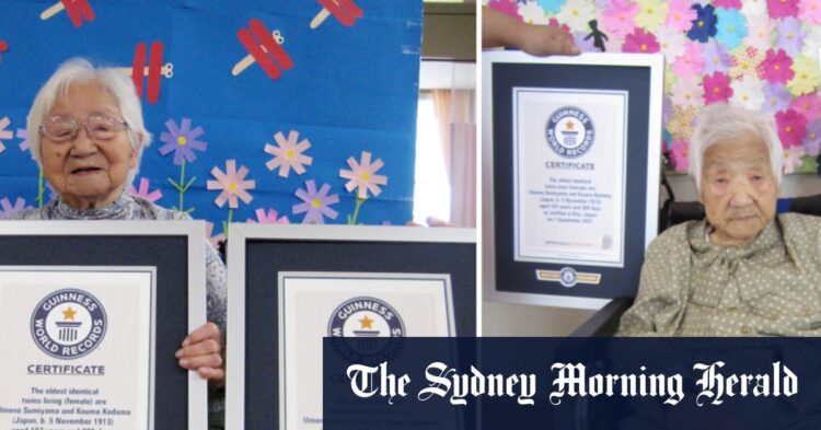 Sisters certified as world’s oldest twins at 107 years and 300 days