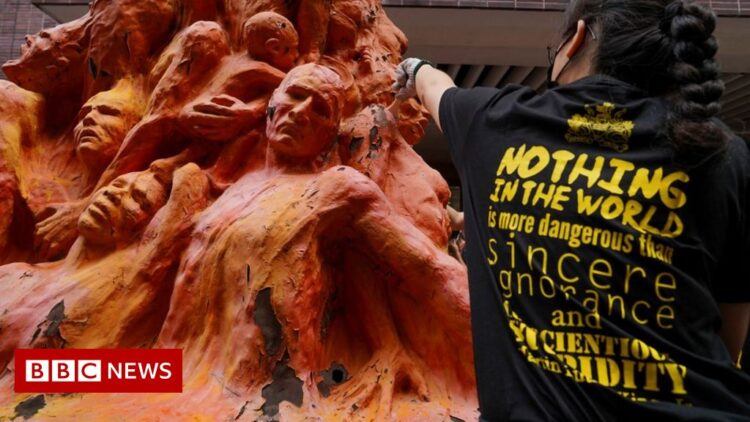 Pillar of Shame: Hong Kong's Tiananmen Square statue removed – BBC News