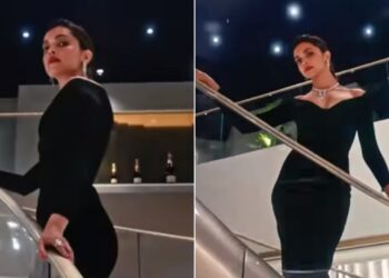 Deepika Padukone looks breathtakingly beautiful in black gown, her diamond choker is once again the star