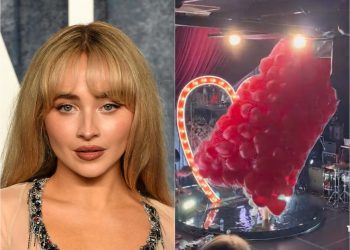 Sabrina Carpenter has hilarious reaction after thousands of balloons fail to release during her concert